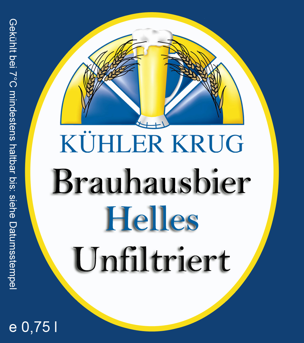 Etikett Helles Brauhaus Kühler Krug Karlsruhe